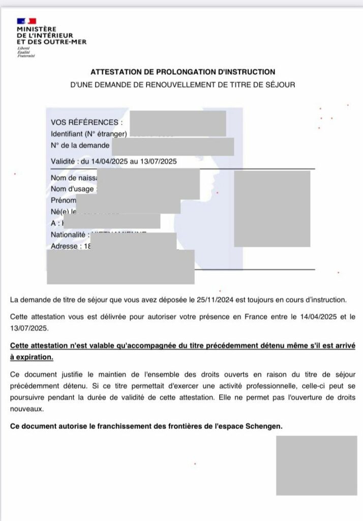 Prolongation temporaire accordée